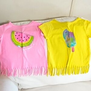 Two girls Size 4t Garanimals tops with fringe